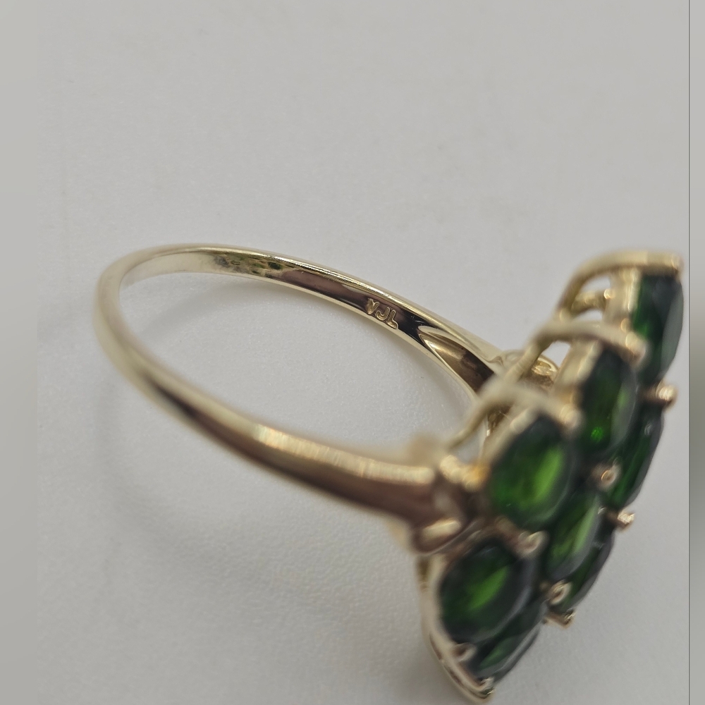 7 ctw Russian Diopside Ring in Vermeil Yellow Gold Over Sterling Silver Sz 10 - Picture 5 of 6